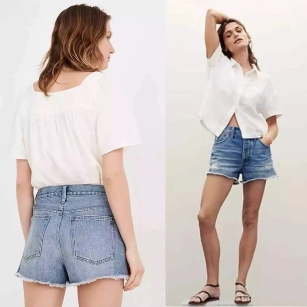 Madewell Distressed Relaxed Denim Shorts 24